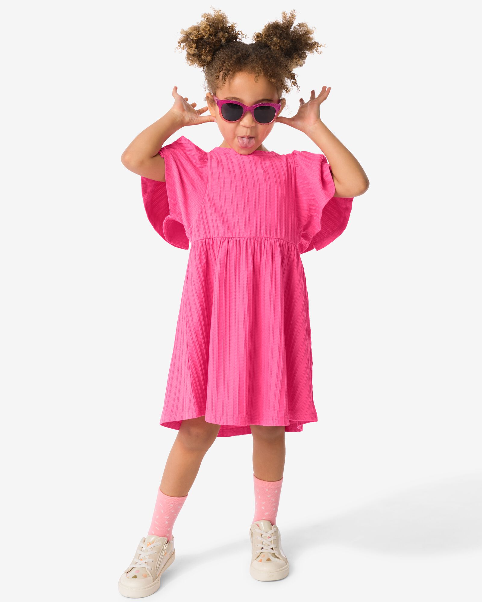 kinderjurk ribbel roze - 30812900PINK - HEMA