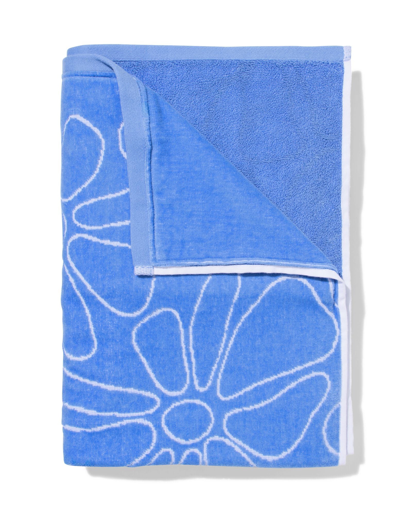 serviette de plage 90x180cm velours fleurs  - 5200168 - HEMA