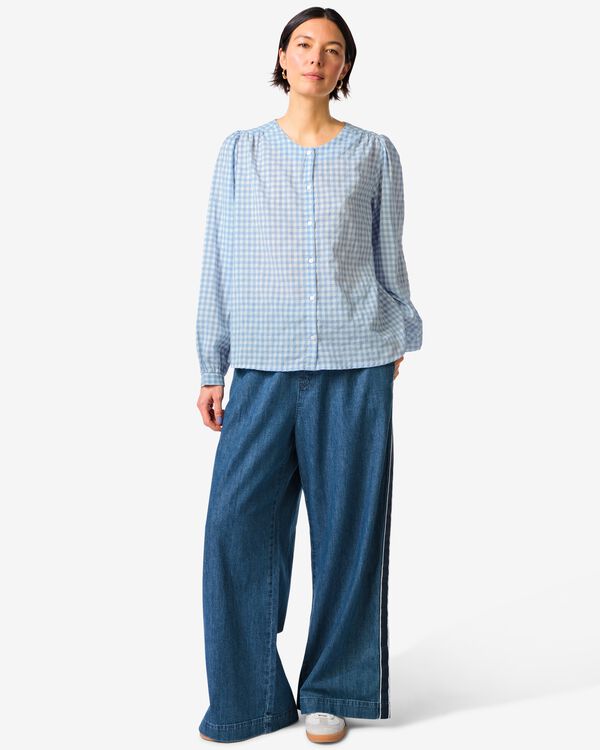 damesbroek Suzy wijd denim middenblauw middenblauw - 36208580MIDBLUE - HEMA