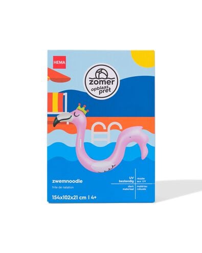 opblaasbare zwemnoodle 154 flamingo - 15800348 - HEMA