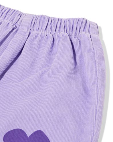 Babyhose aus Kord mit Blumen violett violett - 33029770PURPLE - HEMA