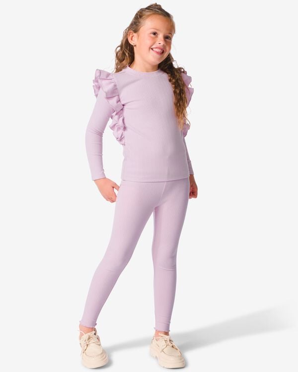 legging enfant avec côtes violet violet - 30837004PURPLE - HEMA