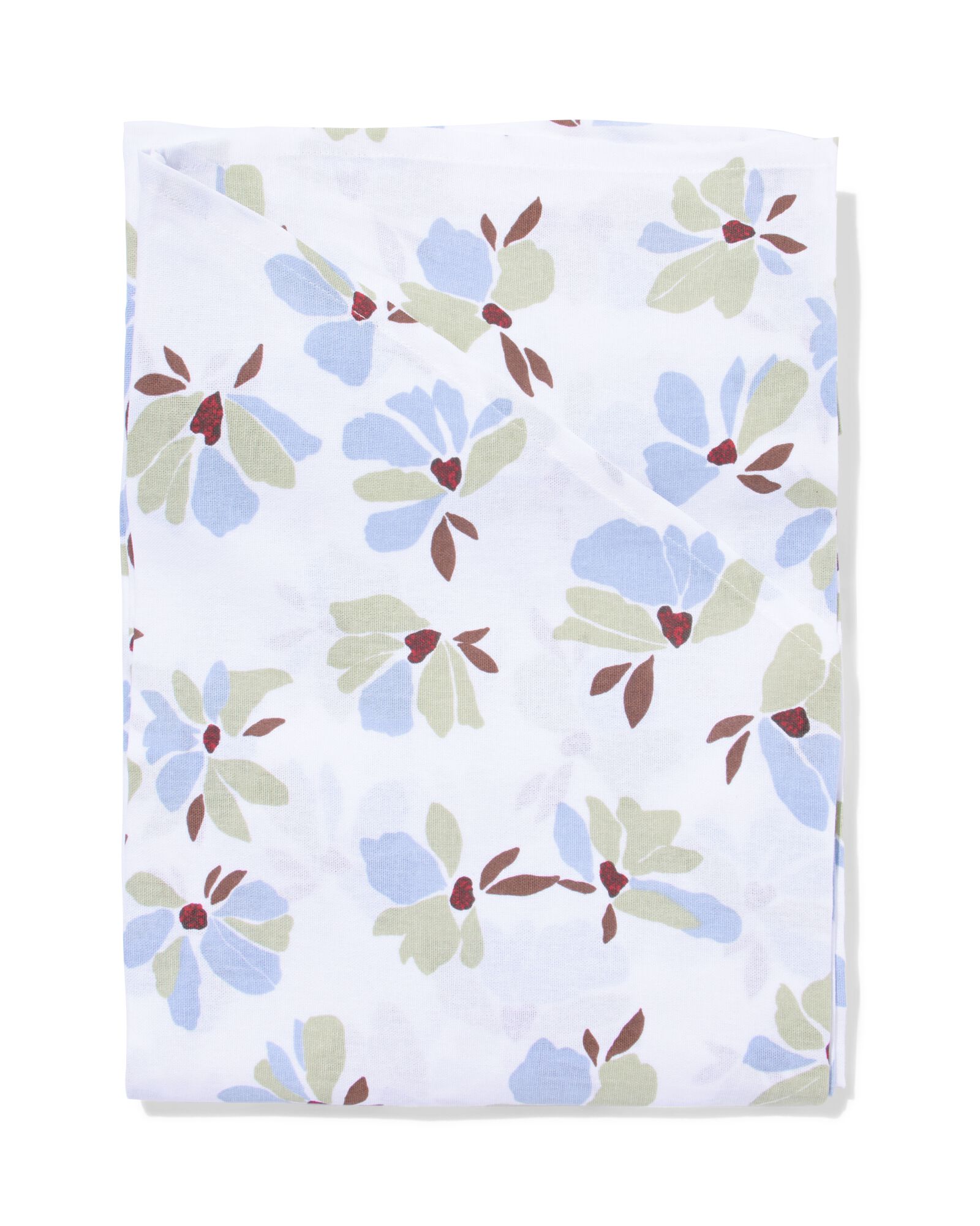 tafelkleed ⌀180cm katoen bloemen groen-blauw - 5300052 - HEMA