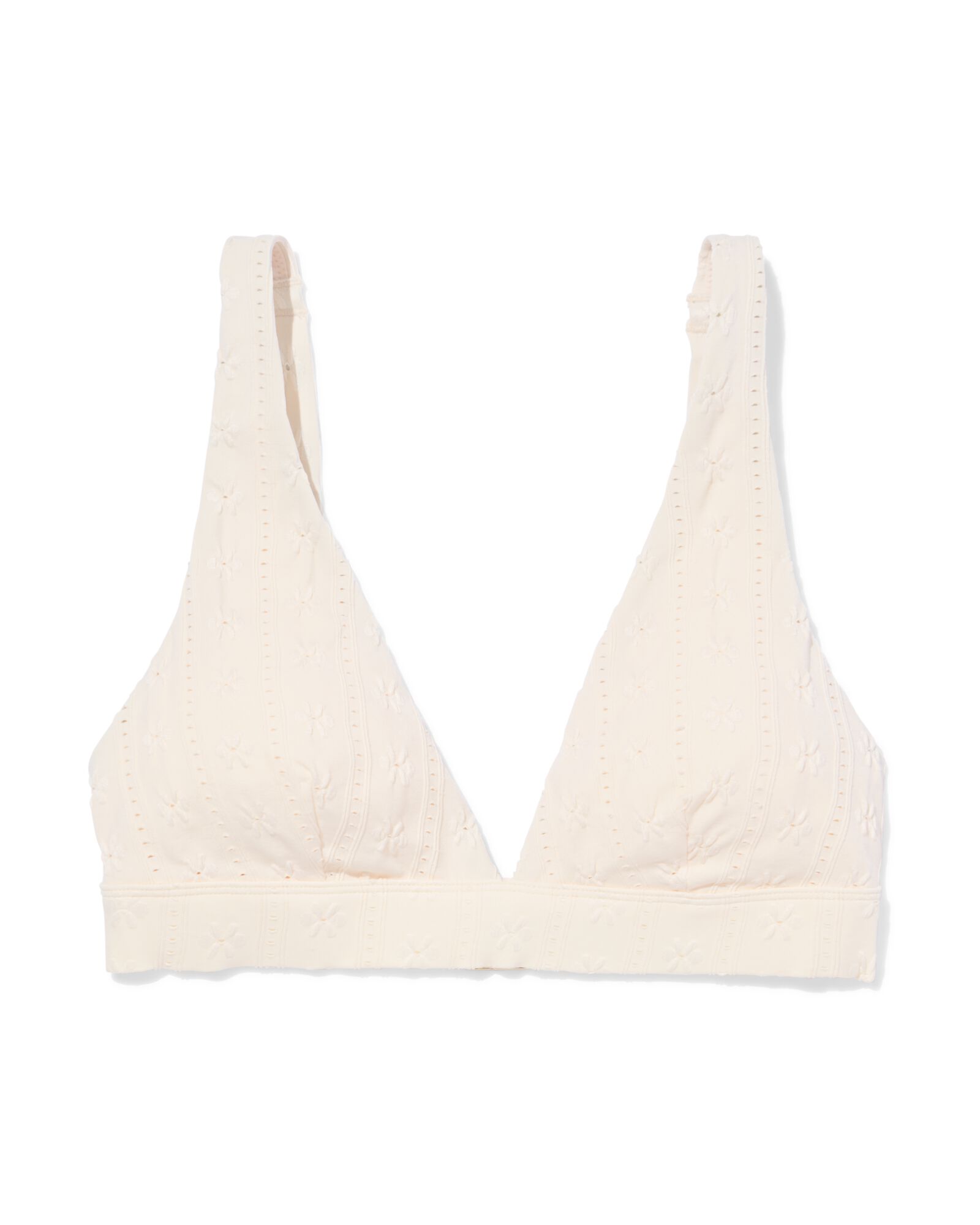 Damen-Bikinioberteil Liv, Triangel-Oberteil, mit Stickerei cremefarben cremefarben - 22360160CREAM - HEMA