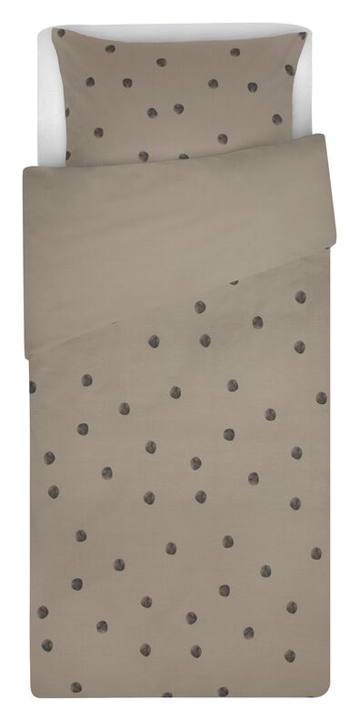 Kinder-Bettwäsche, 120 x 150 cm, Soft Cotton, Punkte, taupe - 5720173 - HEMA
