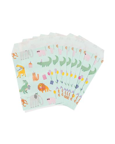 sachets d'anniversaires papier animaux 8 sachets - 14250118 - HEMA
