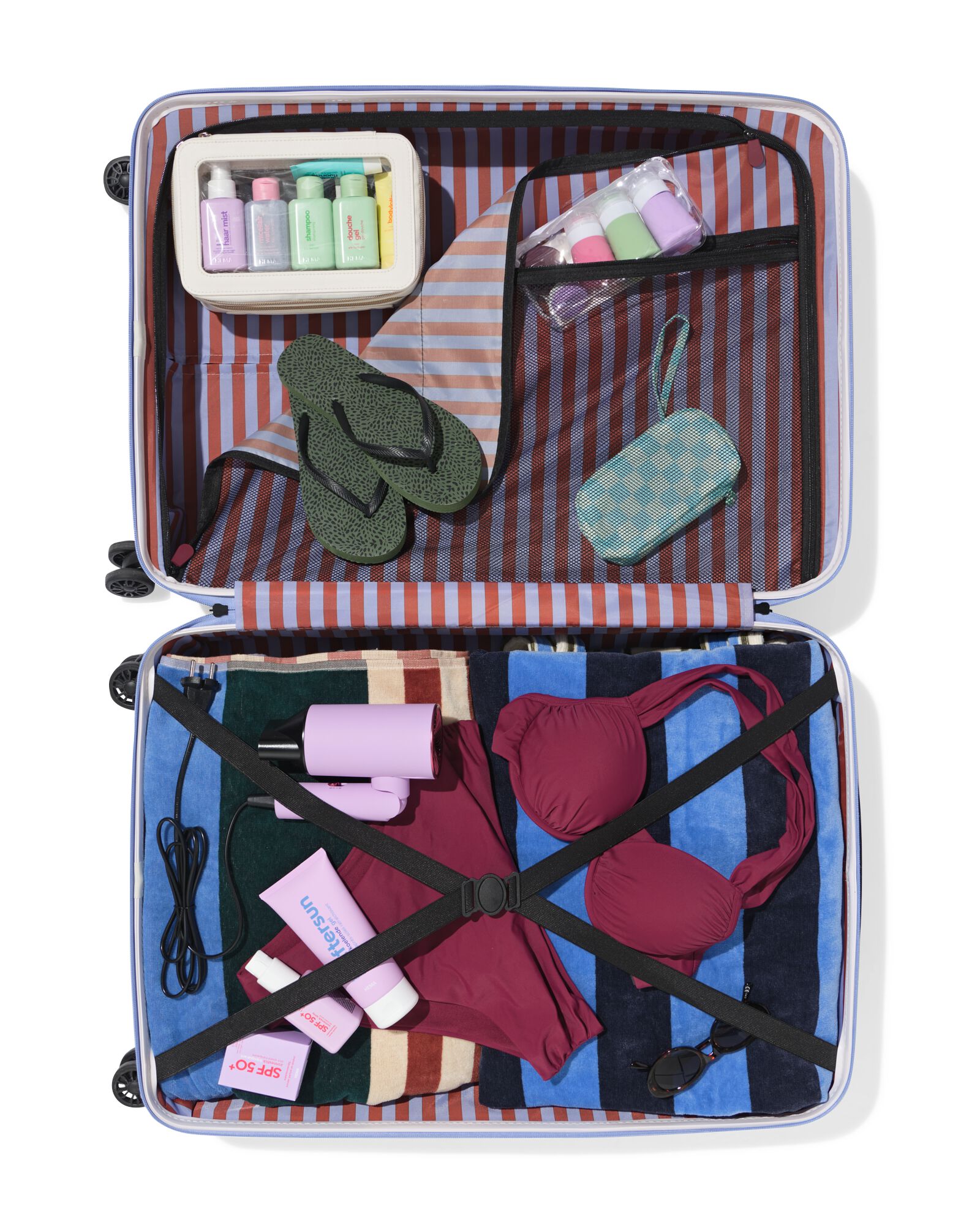 valise ABS 51x28x76cm 90L bordeaux - 18670036 - HEMA
