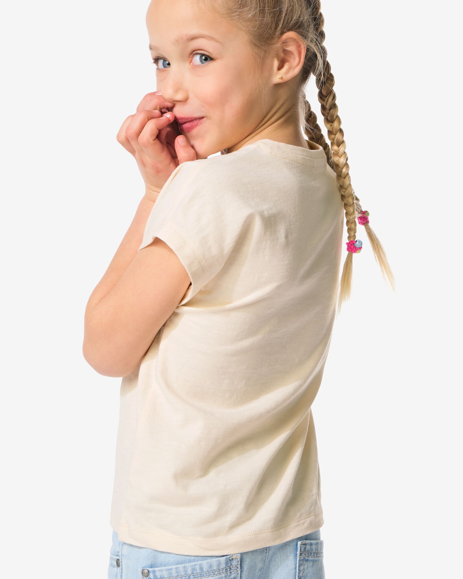 Kinder-T-Shirt mit Kirschen ecru ecru - 30843125ECRU - HEMA