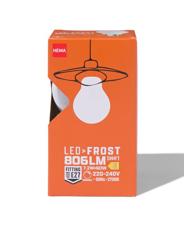 led peer glass frost E27 7.2W 806lm dim - 20000062 - HEMA