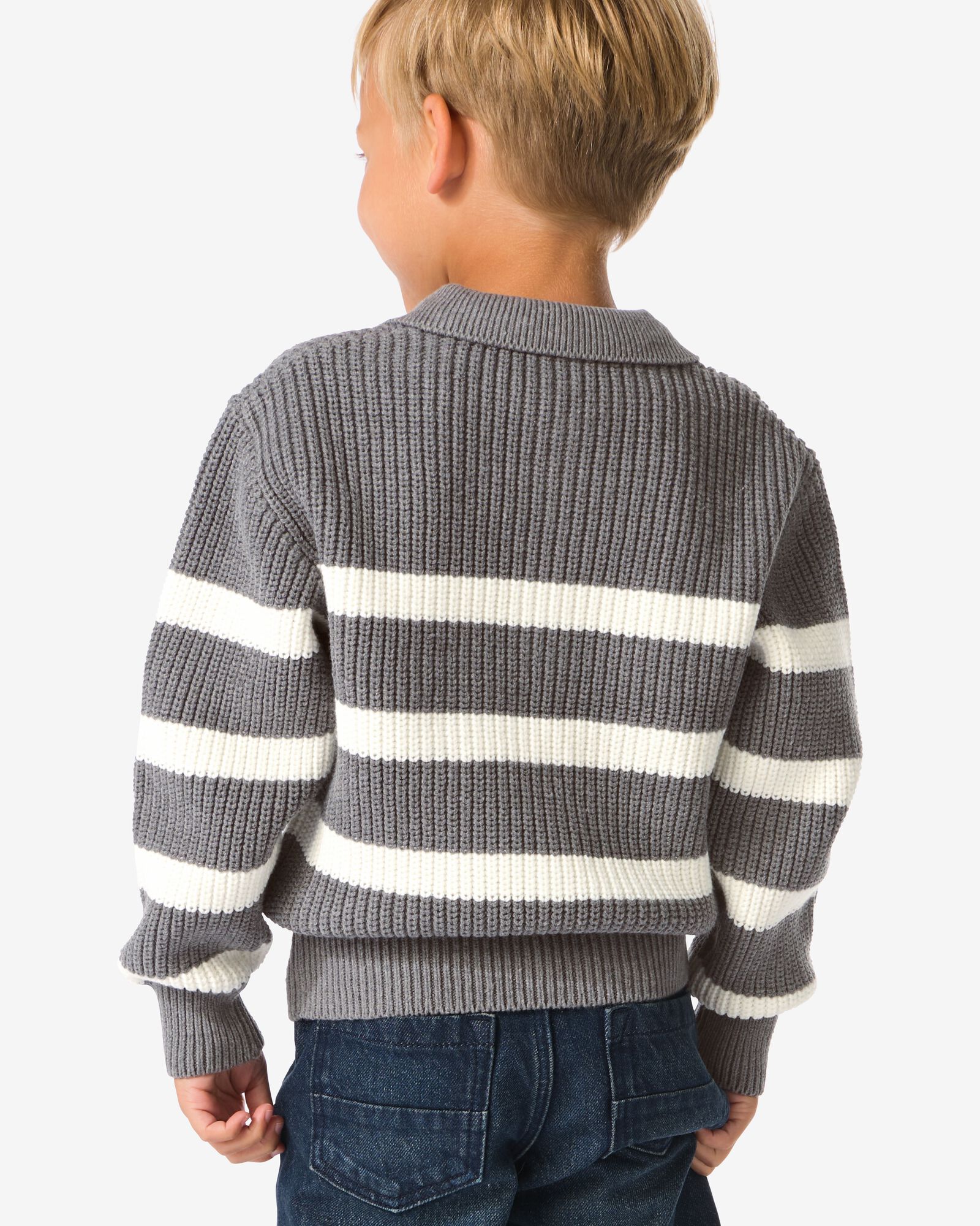 pull tricot à rayures enfant gris foncé gris foncé - 30705701DARKGREY - HEMA