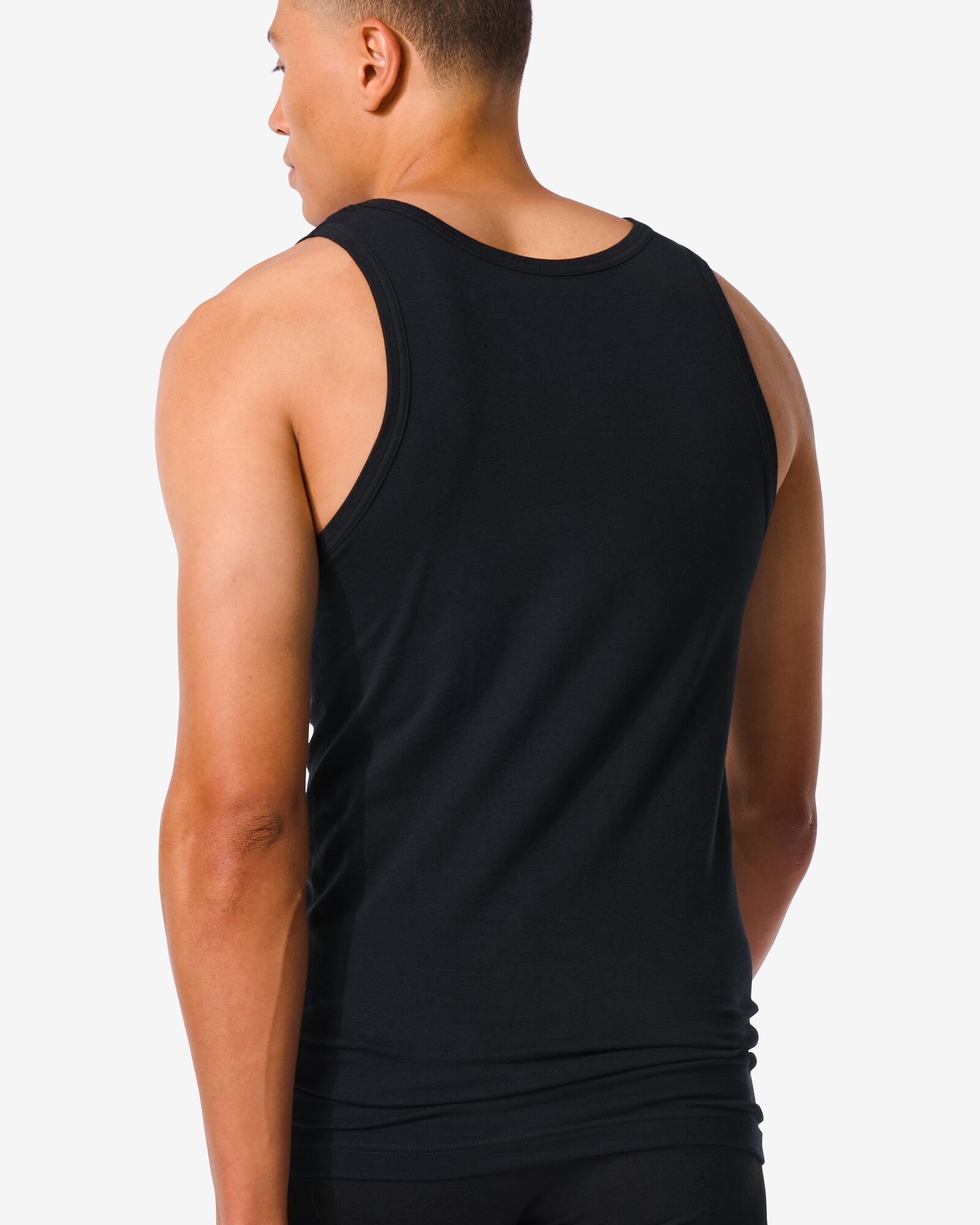 chemises homme sans couture perfect comfort - 2 pi&egrave;ces noir noir - 1000009783 - HEMA