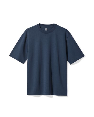heren T-shirt Job oversized fit donkerblauw donkerblauw - 2179050DARKBLUE - HEMA