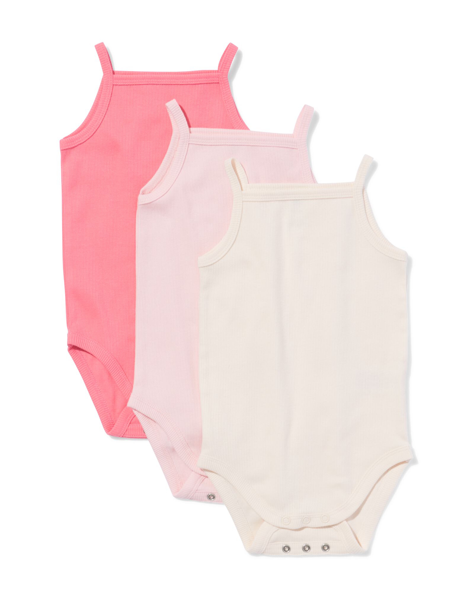 Mitwachsende Baby-Strampler, gerippt &ndash; 3 St&uuml;ck rosa rosa - 33306660PINK - HEMA
