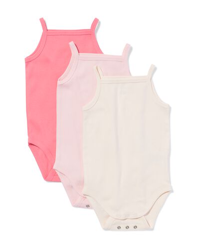 Mitwachsende Baby-Strampler, gerippt &ndash; 3 St&uuml;ck rosa rosa - 33306660PINK - HEMA
