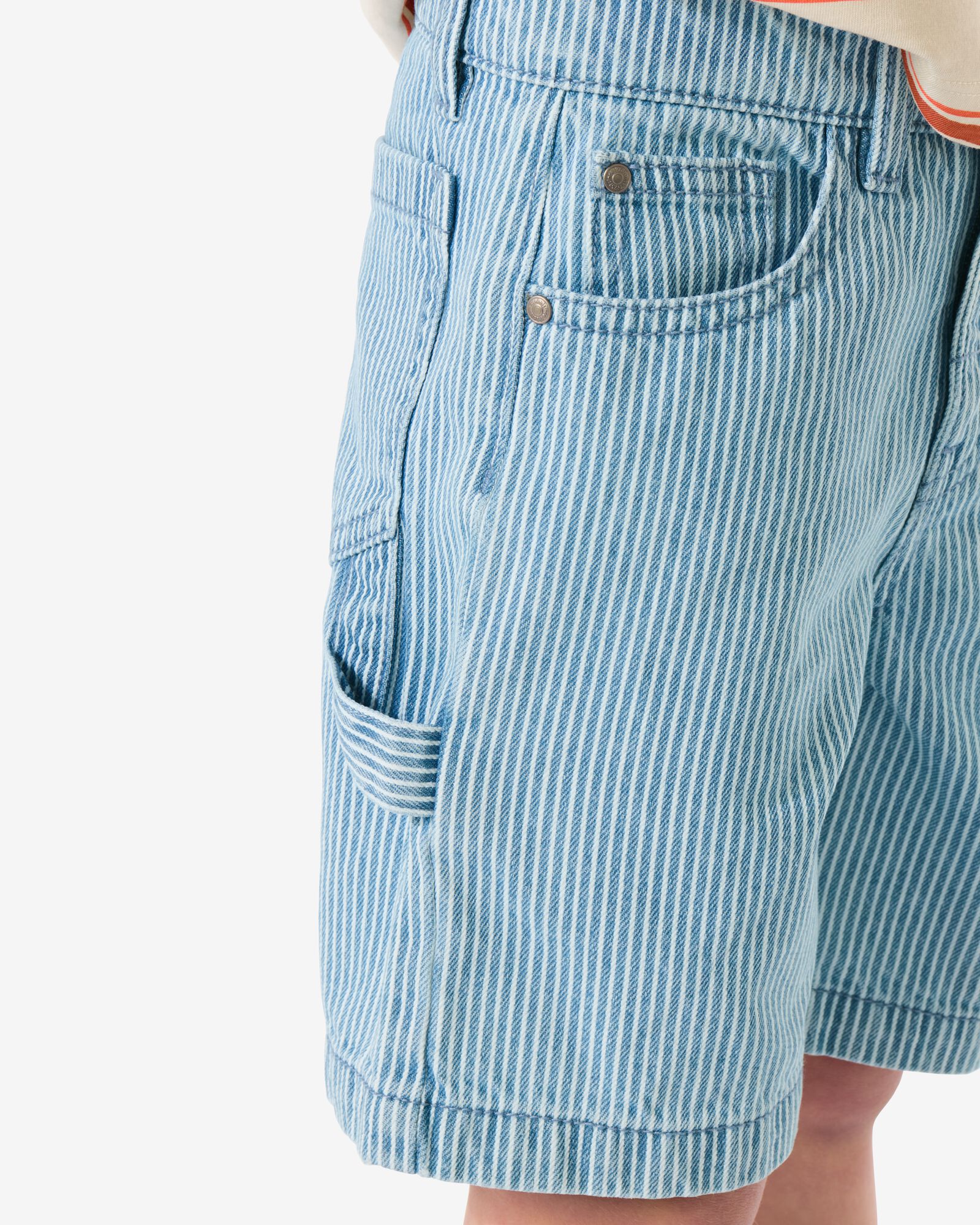 short enfant coupe droite rayures bleu bleu - 30721104BLUE - HEMA