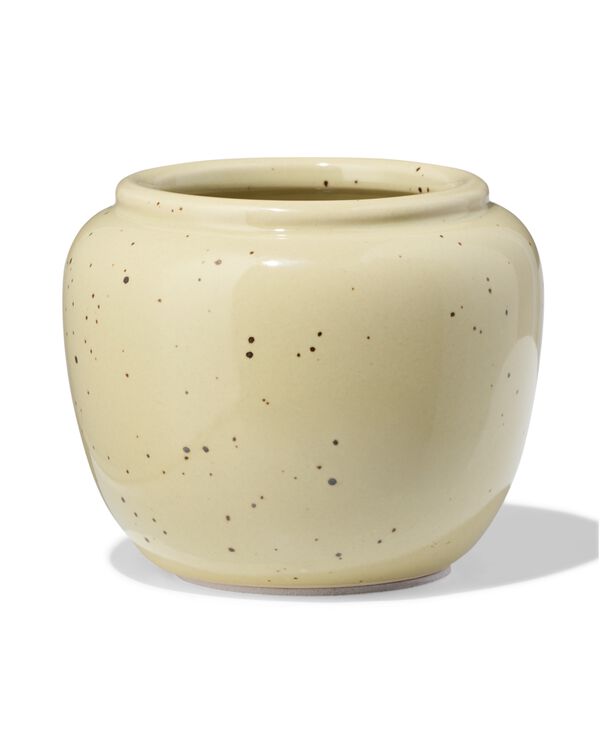 bloempot ⌀7x6.6cm keramiek spikkels beige - 13325058 - HEMA