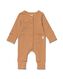 newborn meegroei jumpsuit met bamboe strepen bruin 56 - 33453613 - HEMA