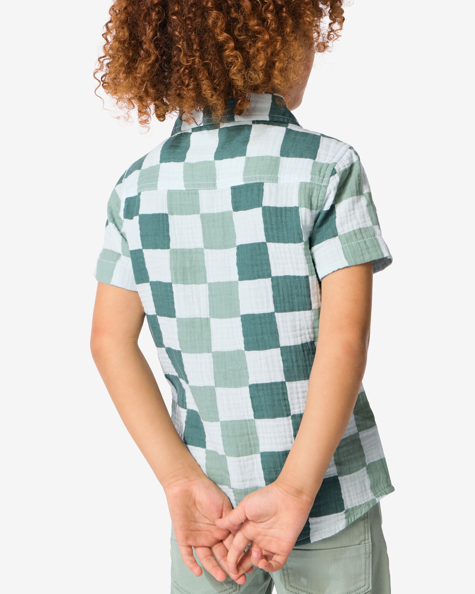 Kinderoberhemd Karos gr&uuml;n - 30740118GREEN - HEMA