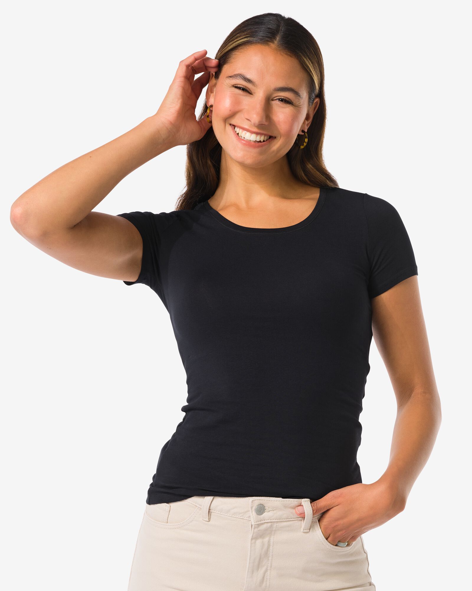 Biologisch Katoen Hema T Shirt Lange Mouw Short Sleeve Shirt Dames Zwart Zwart Hema Hema T Shirt Dames Dames Singlet  Singlet Heren Extra