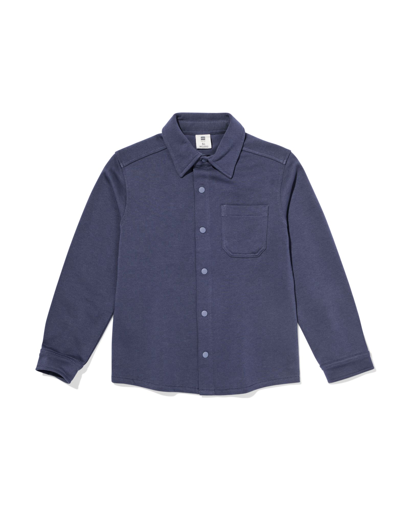 kinderoverhemd sweatstof regular fit blauw blauw - 30712038BLUE - HEMA