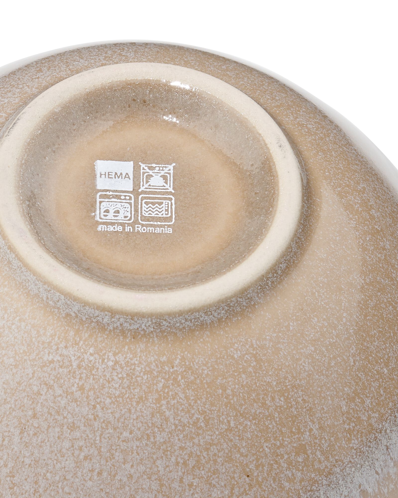 petit plat &Oslash;12 cm Monaco &eacute;mail r&eacute;actif brun clair - 9650194 - HEMA