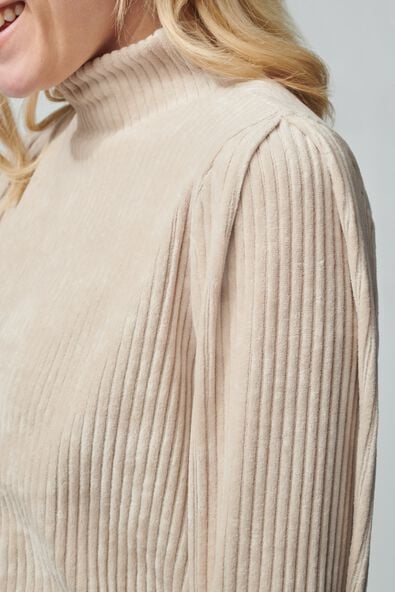 Damen-Sweatshirt Cassie, Cord sandfarben M - 36225467 - HEMA
