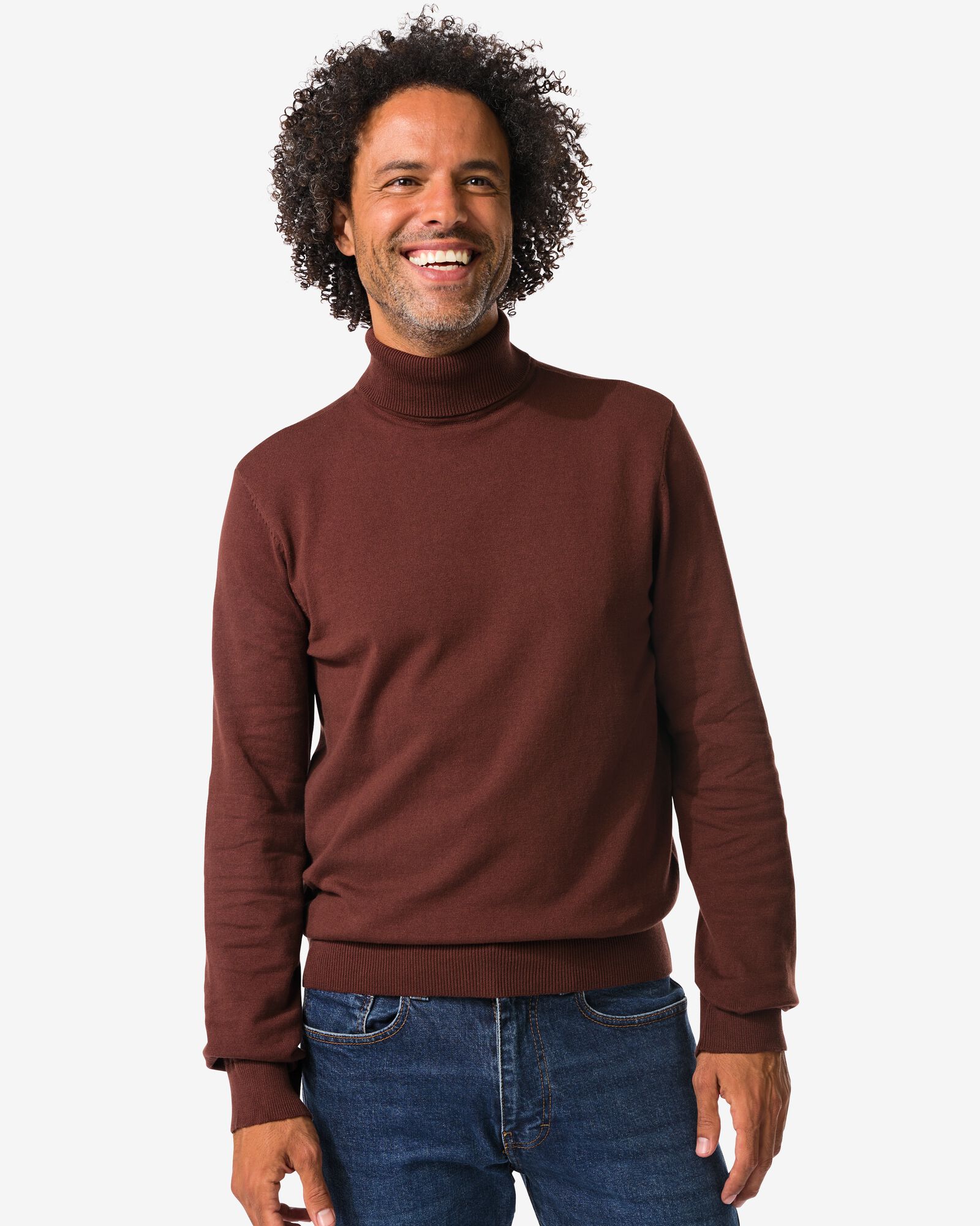 col roul&eacute; homme Marco marron fonc&eacute; - 2117040DARKBROWN - HEMA