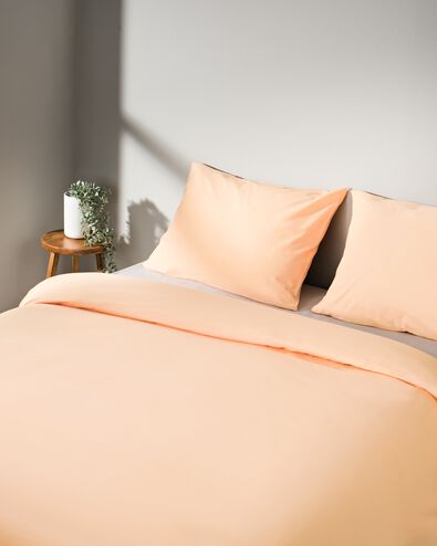 housse de couette 240x200/220cm coton doux p&ecirc;che - 5750060 - HEMA