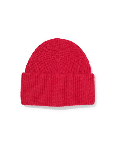 bonnet femme côtelé rouge - 16451071 - HEMA