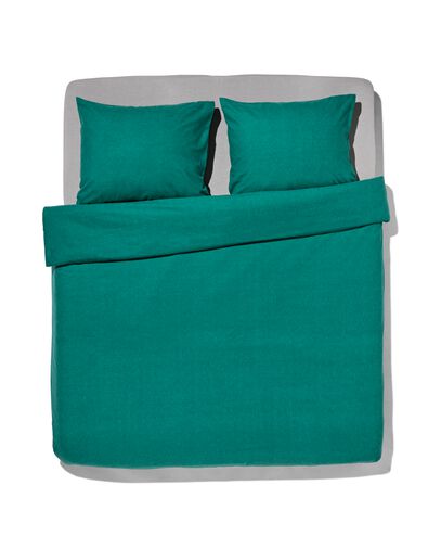 housse de couette flanelle 200 x 200/220 m&eacute;lange vert fonc&eacute; - 5770086 - HEMA