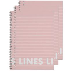 3 cahiers à spirale roses A4 - ligné - 14101641 - HEMA