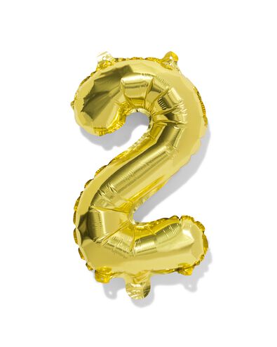 Folienballon Zahl 2, 30 cm, Gold - 14260023 - HEMA