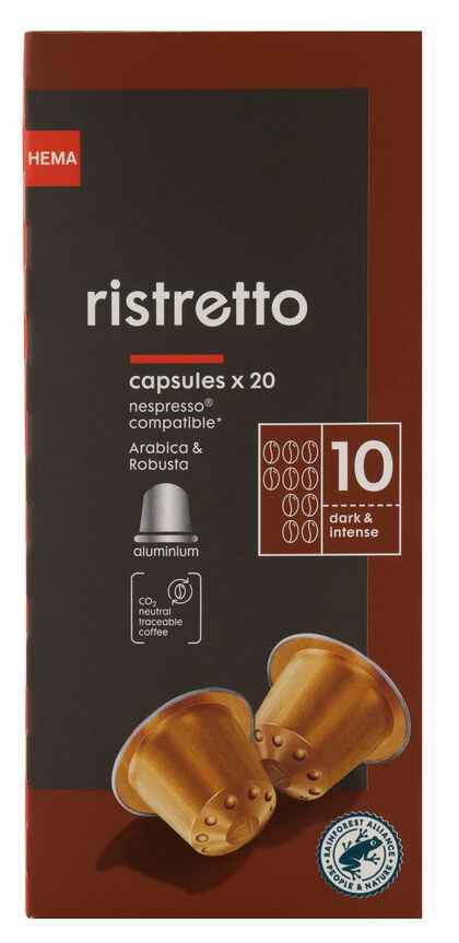 koffiecups ristretto - 20 stuks - 17180018 - HEMA