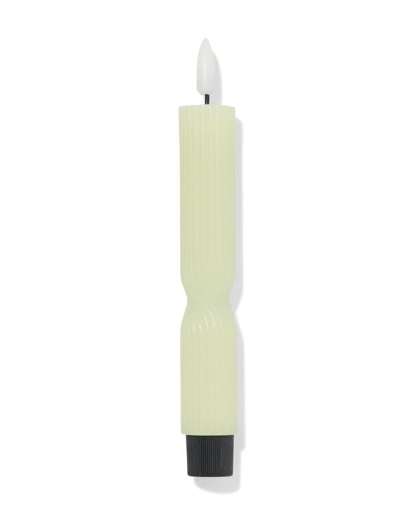 bougie d'intérieur LED ⌀2,3x20cm nervurée vert clair - 13550137 - HEMA