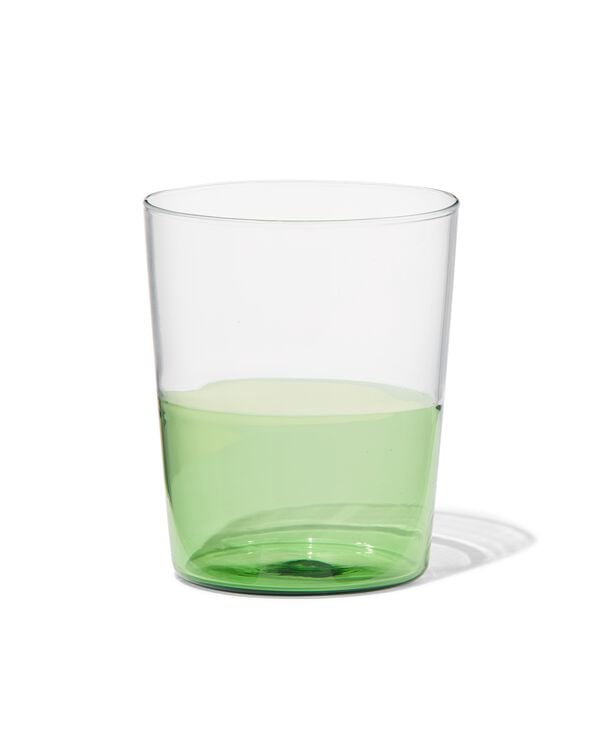 verre à eau 320ml vaisselle dépareillée verre avec vert - 9401130 - HEMA