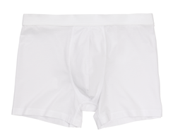 2 boxers homme modèle long coton real lasting blanc blanc - 1000009780 - HEMA