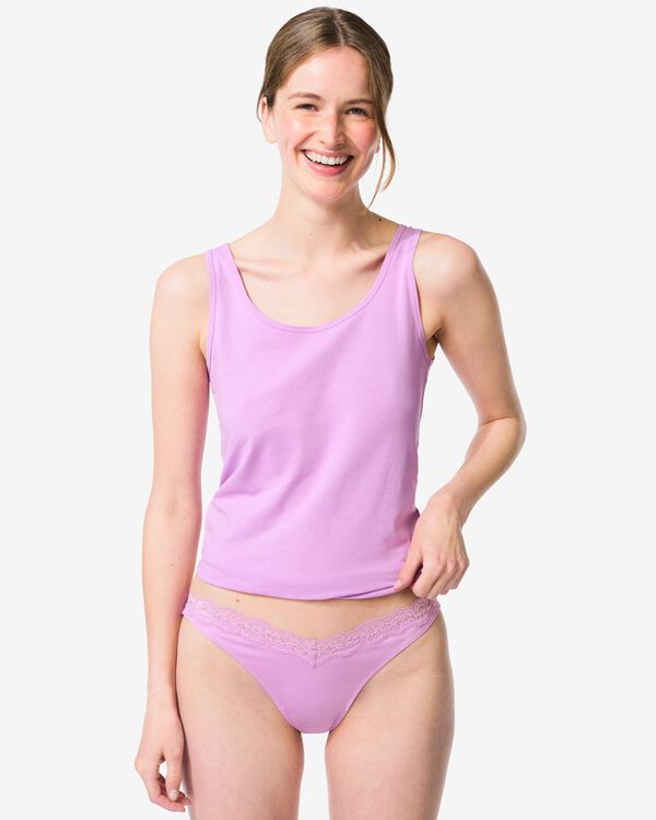 culotte br&eacute;silienne coupe &eacute;chancr&eacute;e microfibre avec dentelle violet pourpre violet pourpre - 19601144VIOLETPURPLE - HEMA