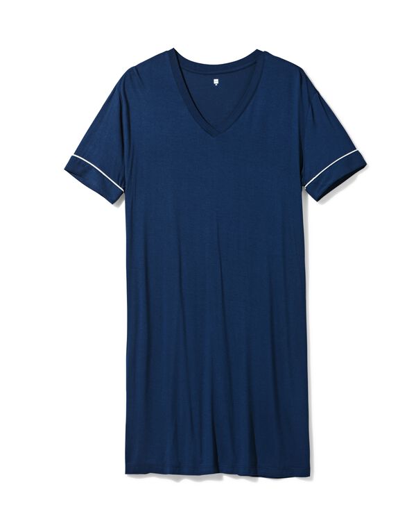chemise de nuit femme viscose bleu fonc&eacute; bleu fonc&eacute; - 23410326DARKBLUE - HEMA