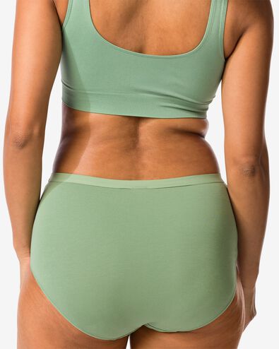 culottes taille haute femme en coton - lot de 2 vert vert - 19602134GREEN - HEMA