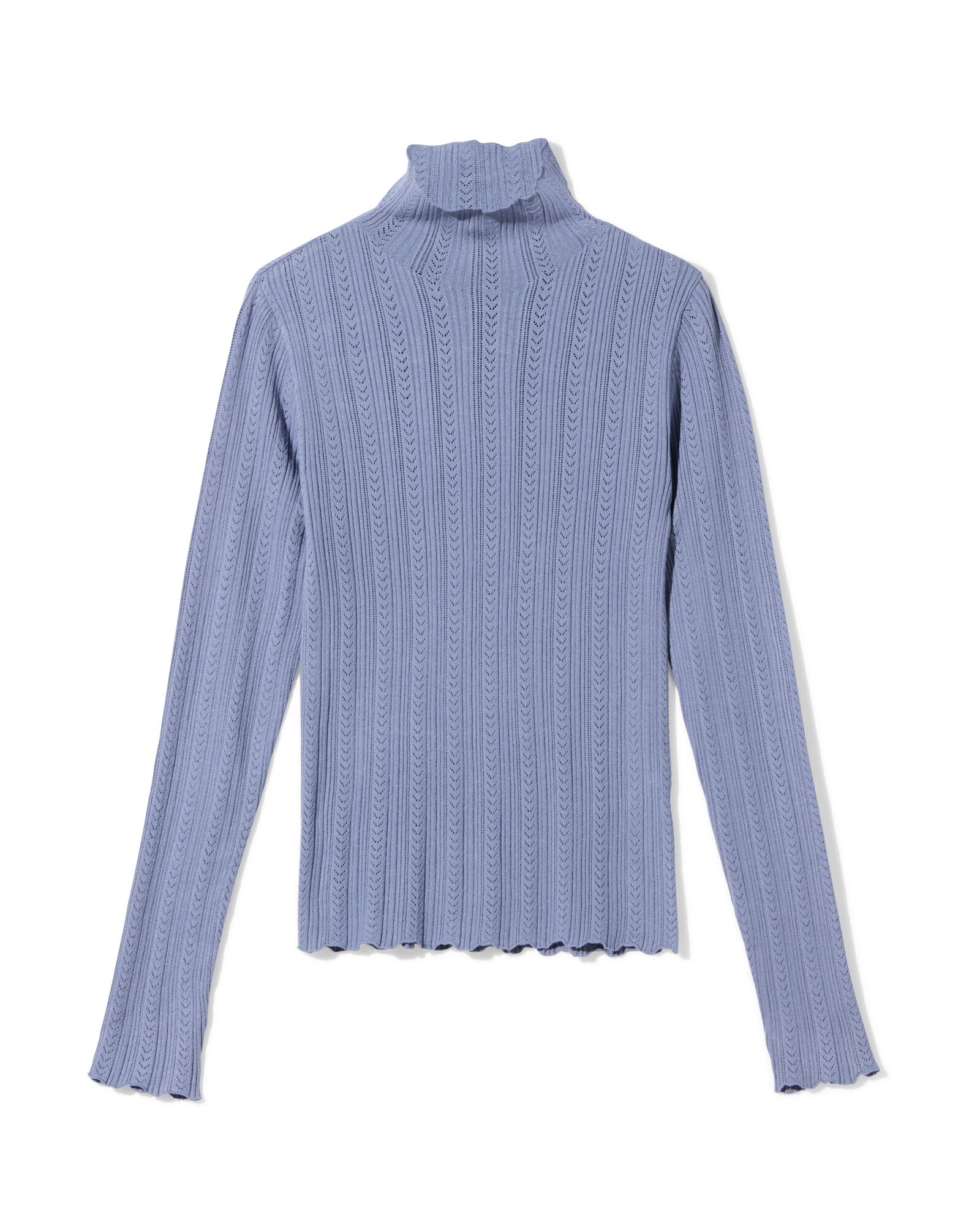 dames T-shirt Charlie pointelle blauw blauw - 36206250BLUE - HEMA