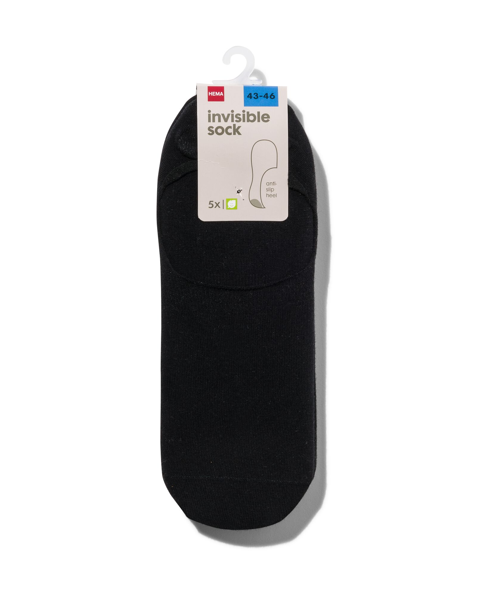 heren sneakersokken - 5 paar zwart zwart - 1000018847 - HEMA