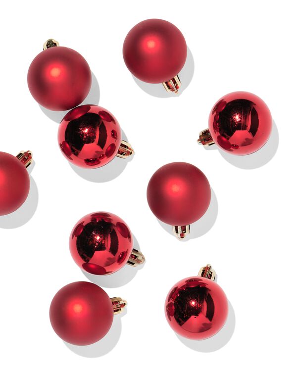 Christbaumkugeln, Set, 4,1 cm, Kunststoff, rot &ndash; 9 St&uuml;ck - 25100197 - HEMA