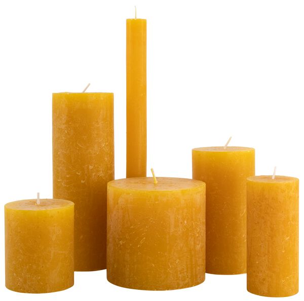 bougies rustiques jaune ocre jaune ocre - 1000032611 - HEMA