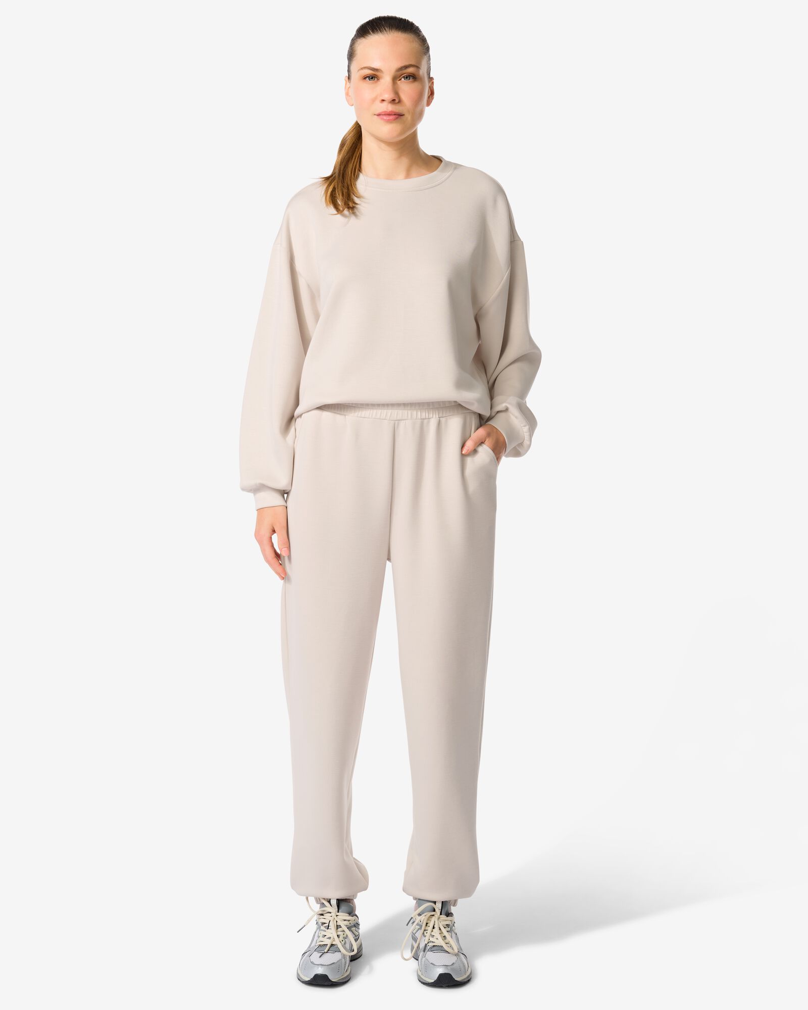 pantalon de surv&ecirc;tement femme coupe ample cr&egrave;me cr&egrave;me - 36010202CREAM - HEMA