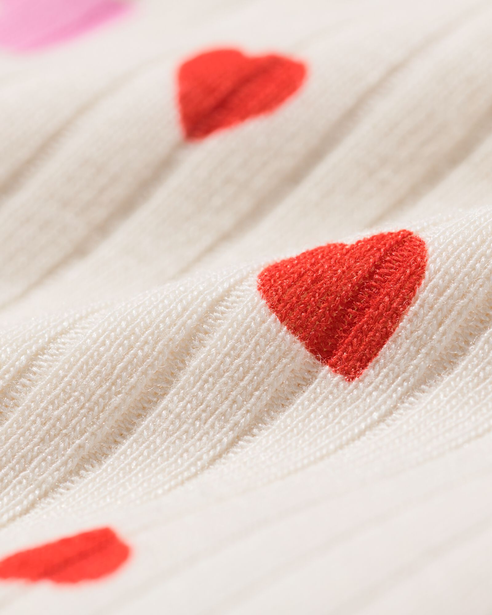 newborn meegroei overslag body rib hartjes  ecru ecru - 33429820ECRU - HEMA