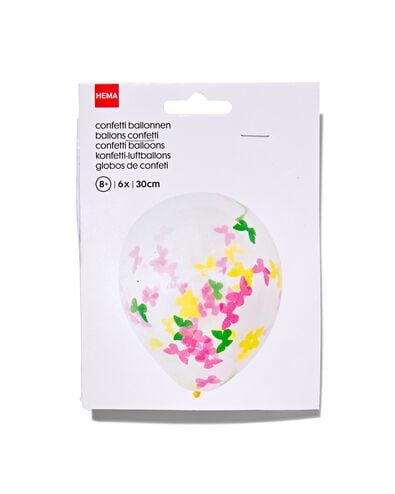 6er-Pack Konfetti-Luftballons, 30 cm, Schmetterlinge - 14200417 - HEMA