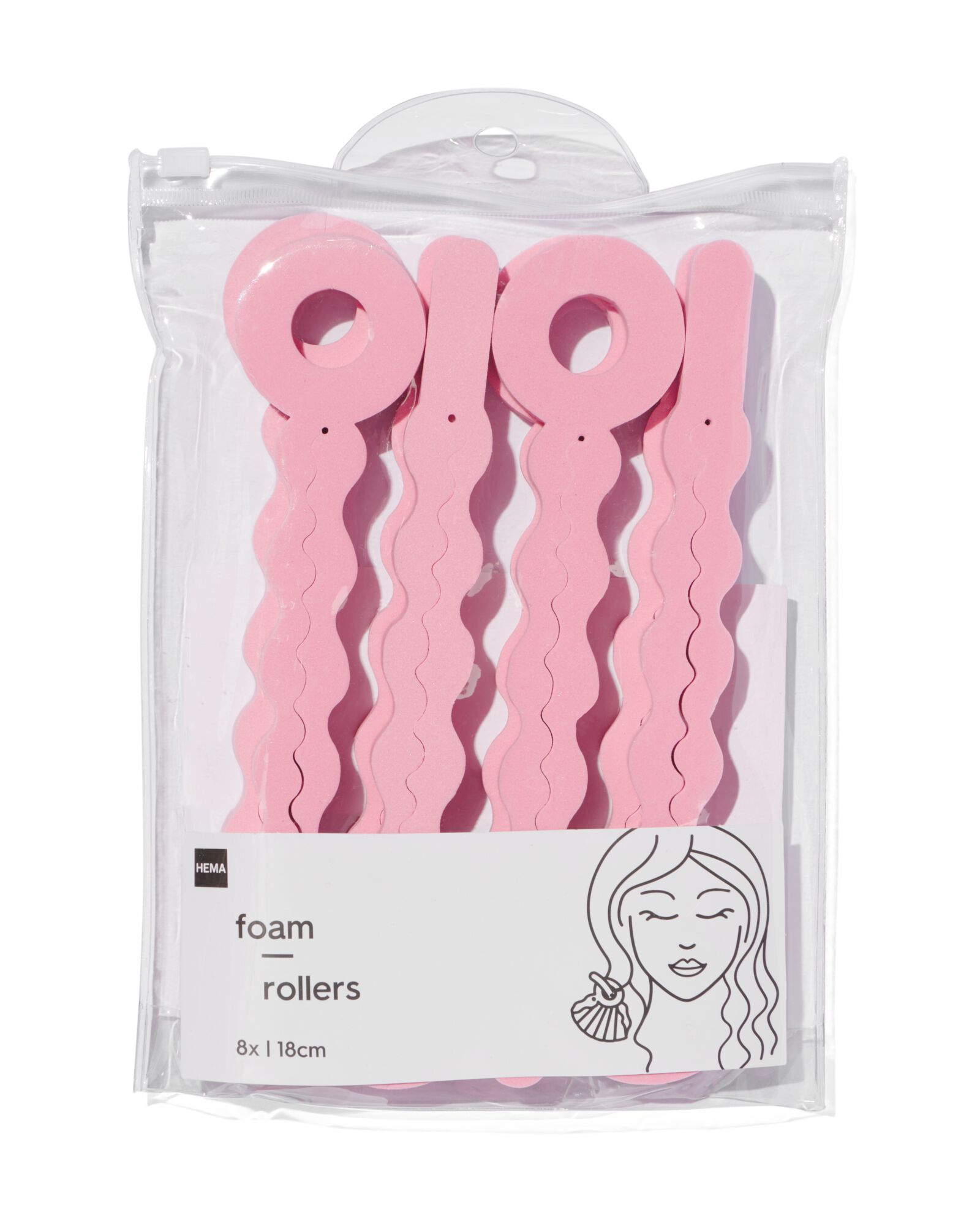 haarkrullers foam 18 cm - 8  stuks - 11840028 - HEMA