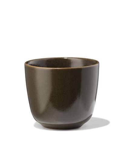 koffiemok 185ml PUUR reactief glazuur donkerbruin - 80660325 - HEMA