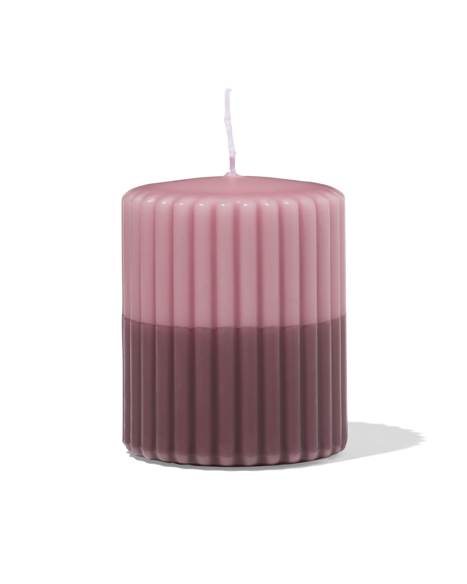 bougie pilier nervur&eacute;e rose 7 x 8 - 13509030 - HEMA