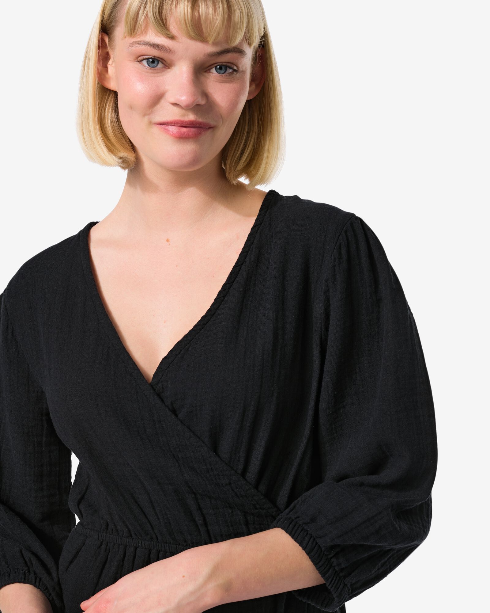 Damen-Wickelkleid Ruby schwarz - 36249570BLACK - HEMA